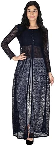 Hazle Avenue Full Sleeve Self Design Fusion Wear Round Neck Dress