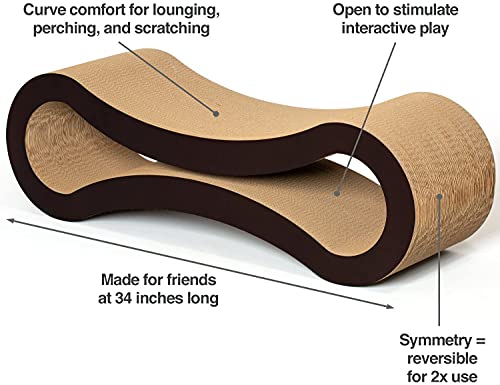 Skade Ultimate Cat Scratcher Lounge, Premium Extra Large Cat Scratching Post, ardboard Cat Scratchers, Reversible Cat Scratching Pad, Cat Corrugated Scratching Bed