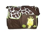 Baby Bucket Diaper Changing Bag - Green Giraffe Pattern