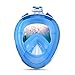 Kirecoo 180°Anti-Fog Anti-Leak Full Face Snorkel Mask with Panoramic Large View with Movable Mount for Adults Youth (Blue, L/XL)