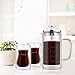 French Press Coffee Tea Maker with 2 Espresso Cups | Double Wall | Stainless Steel Plunger,350ml/10oz by AMFOCUS