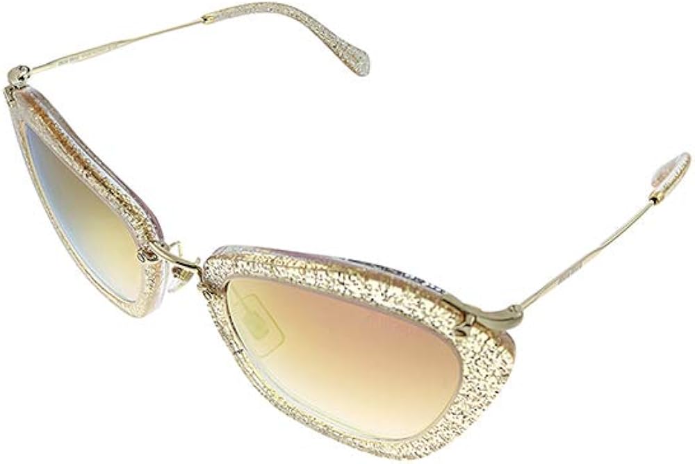 Amazon.com: Miu Miu MU 10NS 155AD2 Glitter Gold Plastic Cat-Eye