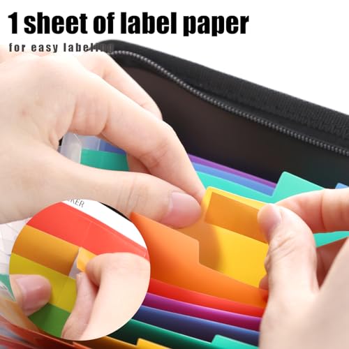 Koogel Receipt Coupon Organizer, 13 Pockets Mini Accordion File Organizer Coupon Holder Expandable Folder Wallet for Cards Bills Business Document