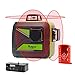 Huepar 3D Self-Leveling Laser Level 3x360 Red Cross Line Three-Plane Leveling and Alignment Line Laser Level Tool -Two 360° Vertical and One 360° Horizontal Line -Magnetic Pivoting Base 603CR