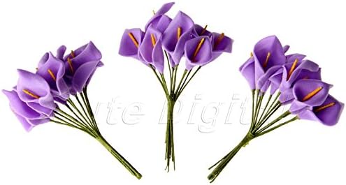 Purple Mini 144Pcs Artificial Foam Calla Lily Wedding Party Home Décor Flowers Bouquet