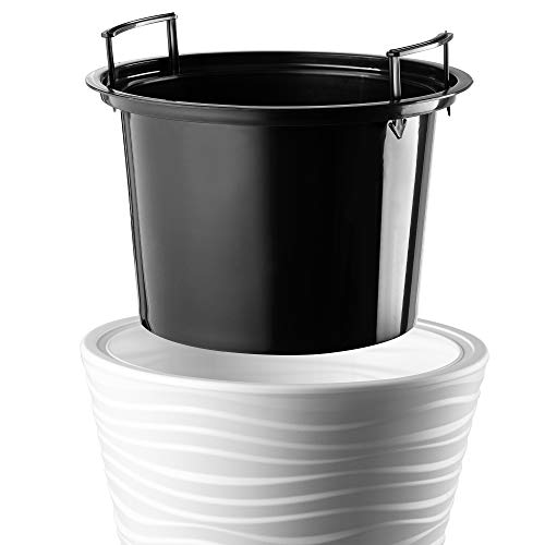 KADAX Blumentopf, Blumenkübel, runder Pflanzkübel für Innen- und Außenbereiche, wetterfester Pflanztopf aus Kunststoff, Übertopf für Blumen, Haus, Garten, Balkon (Ø 40 cm, weiß) – Bild 5