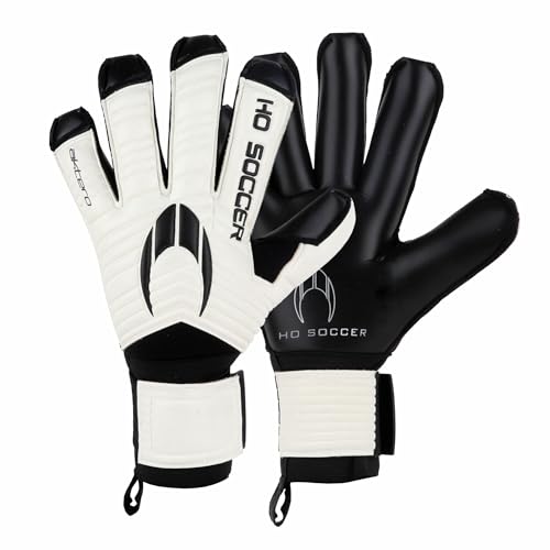 HO Soccer AKTERO Roll Finger Torwarthandschuhe, Unisex, Erwachsene, Schwarz/Weiß, 10