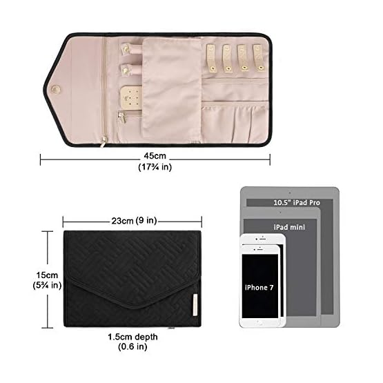 bagsmart-Travel-Jewelry-Organizer-Roll-Foldable-Jewelry-Case-for-Journey-Rings-Necklaces-Bracelets-Earrings-Black bagsmart-Travel-Jewelry-Organizer-Roll-Foldable-Jewelry-Case-for-Journey-Rings-Necklaces-Bracelets-Earrings-Black