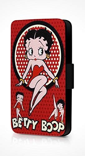 Aim Printing Betty Boop Cartoon Faux Leather Flip Phone Case Cover (Samsung Galaxy S9)