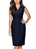 Miusol Women's Vintage V Neck Sleeveless Slim Evening Party Pencil Dress