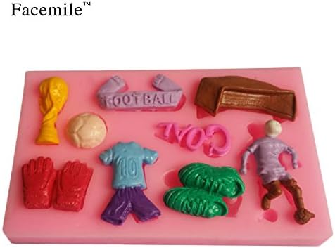JPONLINE 1pcs Football sport Series Fondant 3D Molds Silicone Soap Candle Moulds Sugar Craft Tools Chocolate Moulds Bakewear 50-125 NEW