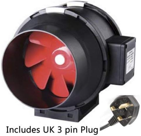 Hydroponic Grow Room Duct Fan In Line Ventilation Extractor for Tent 4 inch - 100 mm