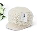 HINDAWI Women Winter Warm Knit Newsboy Hat Wool Snow Caps with Visor, Beige