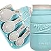 Mason Jar Kitchen Utensil Set - Includes Measuring Cups + Spoon Rest + Measuring Spoons (Blue)