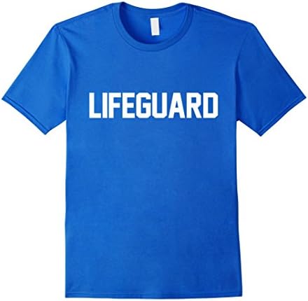 Mens Lifeguard Red &amp; White Certified Swimming Pool T Shirt 2XL Royal Blue