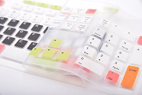 Leze - Ultra Thin Silicone Laptop Keyboard Cover Skin Protector for Logitech MK200 MK270 MK260 K200 K260 K270 Keyboard - Semi White & Black