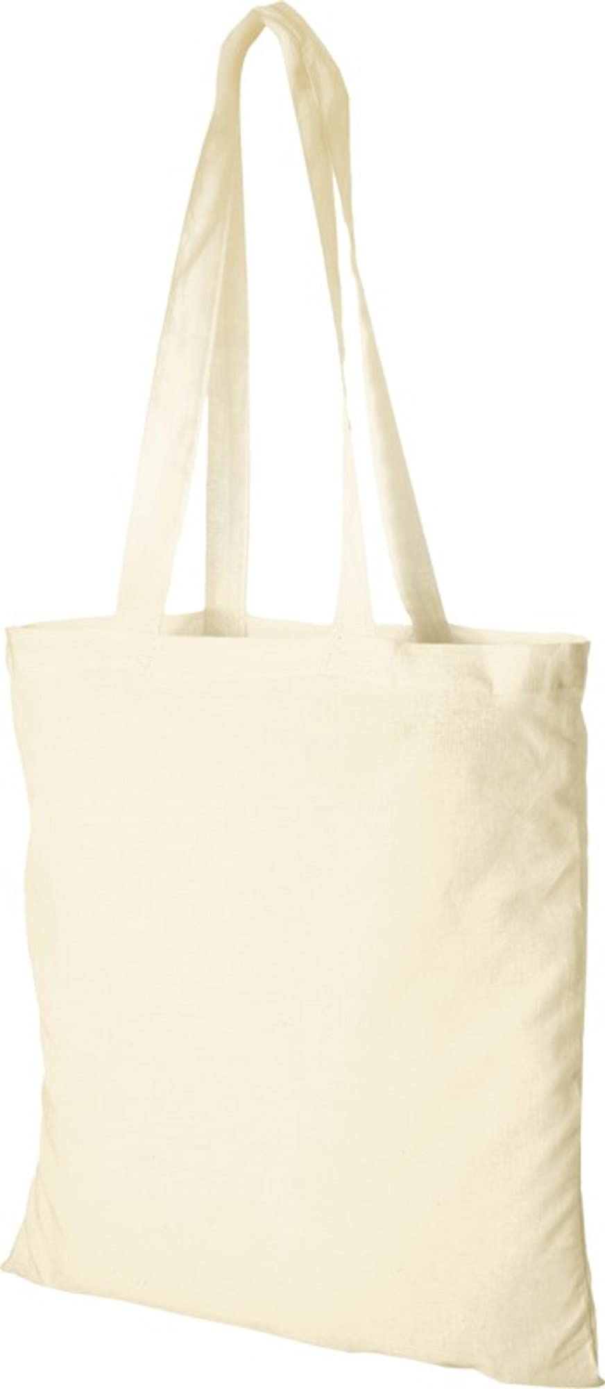 eBuyGB Pack of 10 Cotton Shopper Canvas & Beach Tote Bag, 38 x 42 cm, Beige