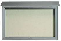 Aarco Products PLD3045T-2 Light Grey Top Hinged Single Door Plastic Lumber Message Center with Vinyl Posting Surface- 30Hx45W, Gray