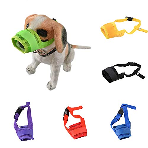 yanbirdfx Adjustable Pet Puppy Mouth Cover Mask Pure Color Anti Biting Soft Dog Muzzle Purple S