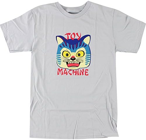 Toy Machine Skateboards Angry Cat Silver Men's Short Sleeve T-Shirt - X-Large