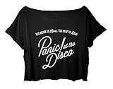 ASA Women's Crop Top Panic! At The Disco Shirt Rock Band Panic At The Disco T-shirt (Black)