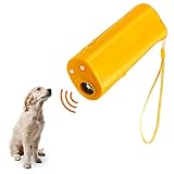 Handheld Dog Repellent, Dog Bark Control Device Dog Training Device with LED Flashlight Yellow