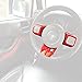 MOEBULB Interior Steering Wheel Cover Trim for 2011-2017 Jeep Wrangler JK Sahara Rubicon & Compass & Patriot (3pcs, Red)