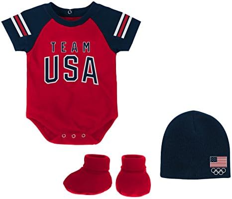Olympics Team Usa Children "Team Usa Stripes" Onesie, 24 Months, Red