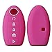 2Pcs Keyless4U Nissan 5 Buttons Smart Key Fob Silicone Remote Case Cover Keyless Jacket Holder Protector for Nissan Altima Maxima Armada Murano Rogue Sedan Pathfinder (Black Rose)