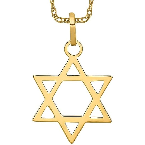 thumbnail image 2 of 14K Yellow Gold Jewish Symbol Safety Pin - Star Of David, Hamsa & Chai Charms 2 of 14