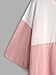 SweatyRocks Women's Color Block Half Sleeve High Low Casual Loose T-shirt Tops Pink White One Size