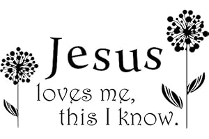 Newclew Jesus Loves me, This I Know. Wall Art Sayings Sticker Décor Decal Prayer Church Jesus Pray ((M) 22''x12'')