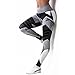 Napoo Clearance Women Geometry Print Colorblock Sports Gym Yoga Workout Athletic Leggings Pants (S, Gray)