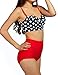 High Waisted Two Piece Swimsuits for Women Push Up Bathing Suits Bikini Polka Dot