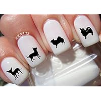 Chihuahua Dog Water Nail Art Transfers Stickers Decals - Set of 38