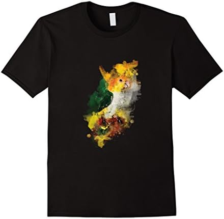 Mens Watercolor Caique Parrot T-Shirt Large Black