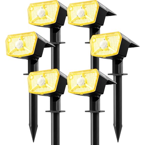 SUNNMO Solar Lights for Outdoor Use with Motion Sensor, Solar Lights Garden 104 LED 3 Modes Weatherproof IP65 Waterproof Solar Garden Lights Solar Spotlight for Outdoor Garden Very Bright Warm White