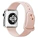 QIENGO Sport Band Compatible with Apple Watch Band 38mm 40mm, Soft Silicone Replacement Sport Strap Compatible with iWatch Apple Watch Series 4/3/2/1, S/M Pink Sand