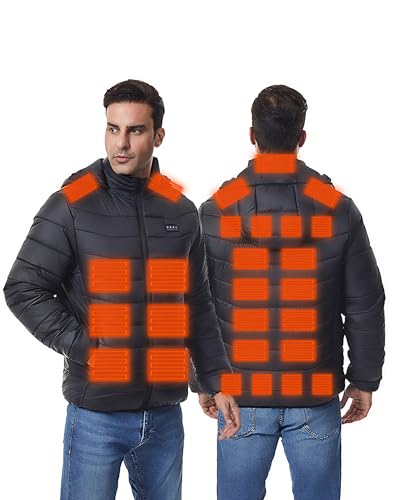 Monave Beheizbare Jacket Herren Damen Beheizbare Weste Heizweste Wärmeweste mit 3 Modi für Motorrad Camping Schifahren Tägliches Tragen Arbeit im Freien (Powerbank Nicht inbegriffen)