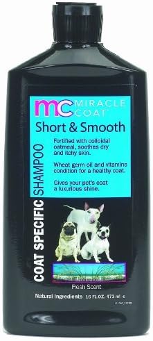 Miracle Coat dog shampoo, Coat Specific for Short and Smooth Coats, 16-ounce Bottle by Miracle Coat