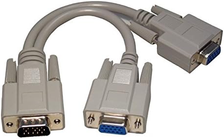 VGA Splitter Cable - VGA Y Cable - Connect 2 Monitors to 1 Computer