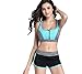 (Women's Sports Bras Gym Yoga Top Zipper Front Breathable Bras Double Wear Bras L, blue)