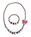 Amkaka Kids Jewelry Colorful Stretch Necklace Bracelet Set for Little Girls, Toddlers, Children
