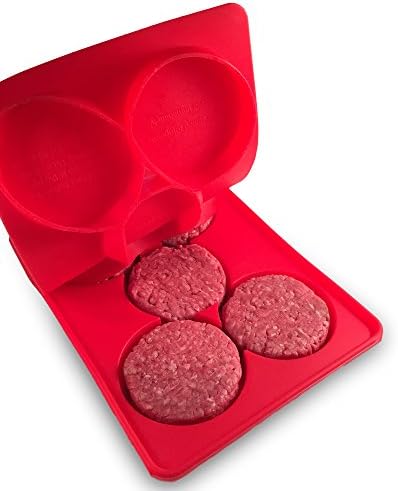 5 in 1 Superior Burger Press Maker and Freezer Container - Circular Non-Stick 1/4 LB Patty Maker BBQ Grill Accessories