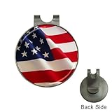 USA Flag Golf Ball Marker Hat Clip