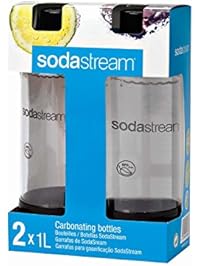 Sodastream 1l Carbonating Bottles- Black (Twin Pack)