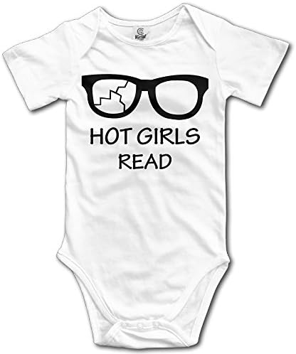 Baby Child 100% Cotton Short Sleeve Onesies Toddler Bodysuit Hot Girls Read Hipster Variety Onesies White Size 6 M