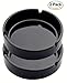 Mantello Black Ceramic Cigarette Ashtray for Patio/Outdoor Use (2 Pack)
