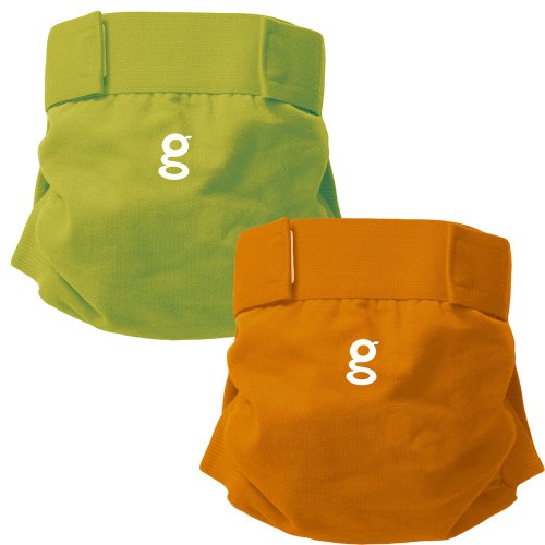 gDiaper 2 Pack - 2 gPants - Great Orange - Guppy Green
