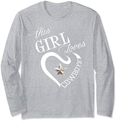 Unisex Girl Loves Cowboys Jersey T-Shirt Tee Shirt Gift Large Heather Grey